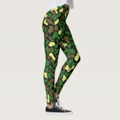 Camouflage Wobble Tile Pattern Leggings (Rechts)