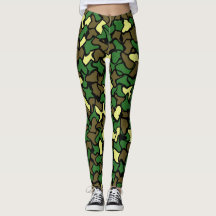 Camouflage Wobble Tile Pattern Leggings