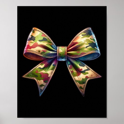 Camouflage Womens Coquette Bow Camouflage Bow Jagd Poster (Vorne)