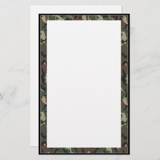 Camouflage Woodland Briefpapier (Vorne/Hinten)