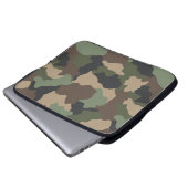 Camouflage Woodland Camouflage Khaki Tan Black Laptopschutzhülle (Vorne Knopf)