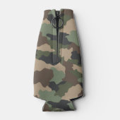 Camouflage Woodland Camouflage Khaki Tan Black Mon Flaschenkühler (Rückseite)