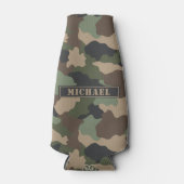 Camouflage Woodland Camouflage Khaki Tan Black Mon Flaschenkühler (Vorderseite)