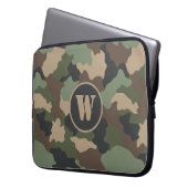 Camouflage Woodland Camouflage Khaki Tan Black Mon Laptopschutzhülle (Vorderseite Links)