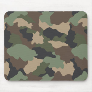 Camouflage Woodland Camouflage Khaki Tan Black Mousepad
