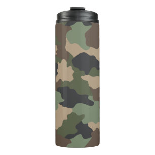 Camouflage Woodland Camouflage Khaki Tan Black Thermosbecher