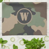 Camouflage Woodland Camouflage Khaki Tan Geschirrtuch (Gefaltet)