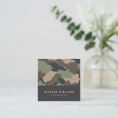 Camouflage Woodland Camouflage Khaki Tan Quadratische Visitenkarte (Stehend Vorderseite)