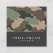 Camouflage Woodland Camouflage Khaki Tan Quadratische Visitenkarte (Vorderseite)