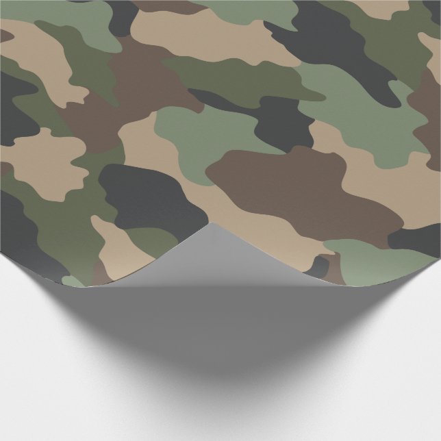 Camouflage Woodland Camouflage Military Khaki Tan  Geschenkpapier (Ecke)