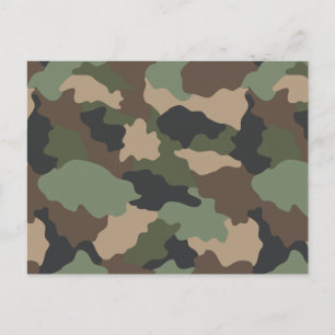 Camouflage Woodland Camouflage Military Khaki Tan Postkarte