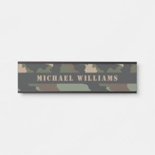 Camouflage Woodland Camouflage Military Khaki Tan  Türschild