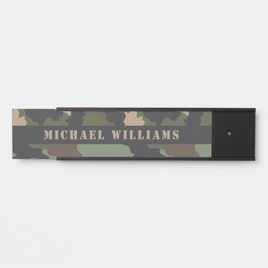 Camouflage Woodland Camouflage Military Khaki Tan  Türschild (Vorderseite )