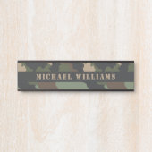 Camouflage Woodland Camouflage Military Khaki Tan  Türschild (Vorderseite )