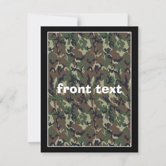 Camouflage Woodland Einladung (Vorderseite)