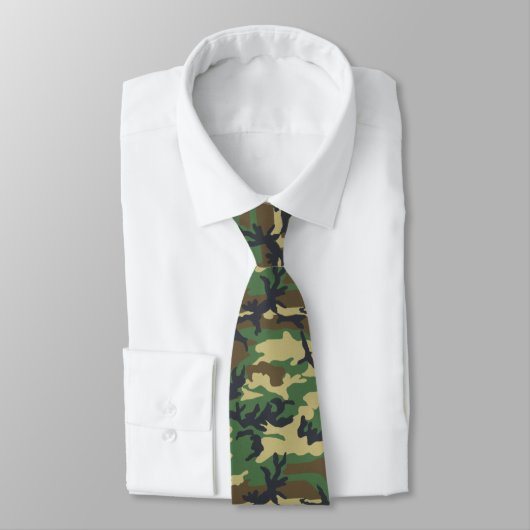 Camouflage Woodland Military Print Krawatte (Gebunden)