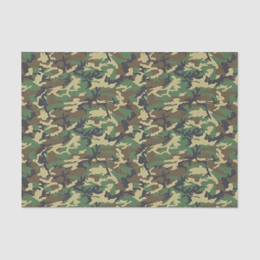 Camouflage Woodland Military Print Seidenpapier (Vorderseite)