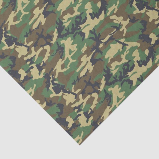 Camouflage Woodland Military Print Seidenpapier (Ausschnitt)