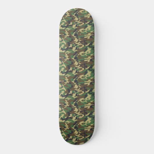 Camouflage Woodland Military Print Skateboard (Vorderseite)