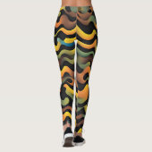 Camouflage Yellow Green Watercolor Muster Leggings (Rückseite)