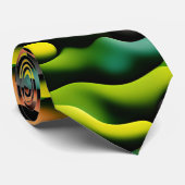 Camouflage Yellow Orange Psychedelic Pattern Krawatte (Gerollt)