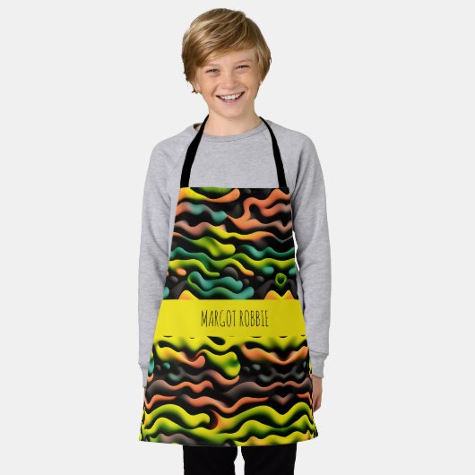 Camouflage Yellow Orange Psychedelic Pattern Schürze (Getragen)