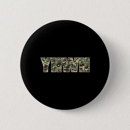 Camouflage Yhwh Yahweh Christliche Camouflage Jagd Button (Vorderseite)