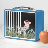 Camouflage Zebra mit blauen Blumen Lunchbox (Beispiel)