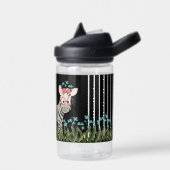 Camouflage Zebra mit blauen Blumen Wasserflasche Trinkflasche (Links)