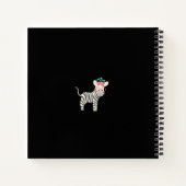 Camouflage Zebra mit Blue Flowers Spiral Notebook Notizblock (Rückseite)