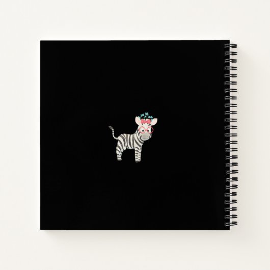 Camouflage Zebra mit Blue Flowers Spiral Notebook Notizblock (Rückseite)