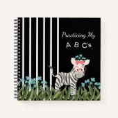 Camouflage Zebra mit Blue Flowers Spiral Notebook Notizblock (Vorderseite)