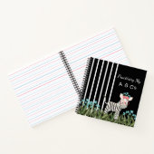 Camouflage Zebra mit Blue Flowers Spiral Notebook Notizblock (Innenseite)