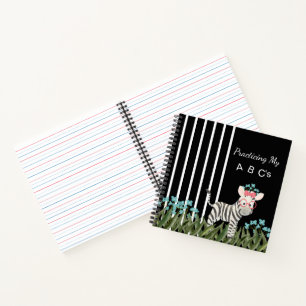 Camouflage Zebra mit Blue Flowers Spiral Notebook Notizblock