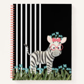 Camouflage Zebra mit Blue Flowers Spiral Notebook Notizblock (Vorderseite)