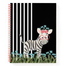 Camouflage Zebra mit Blue Flowers Spiral Notebook
