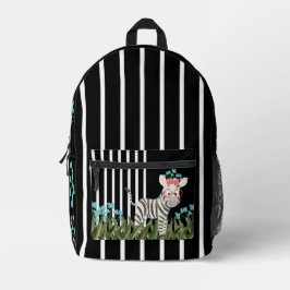 Camouflage Zebra mit Blumenbezug Bedruckter Rucksack