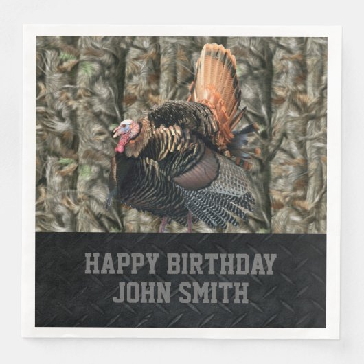 Camouflage zum Geburtstag der Männer Türkei Jagd a Serviette (Vorderseite)
