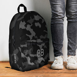 Camouflage zurück zur Schule Camouflage Black Gray Bedruckter Rucksack