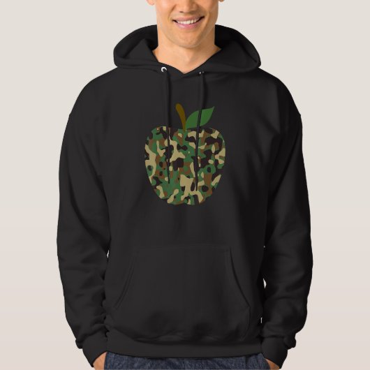 Camouflaged Apple First Day Of School Teaching Tea Hoodie (Vorderseite)