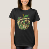 Camouflaged Apple First Day Of School Teaching Tea T-Shirt (Vorderseite)