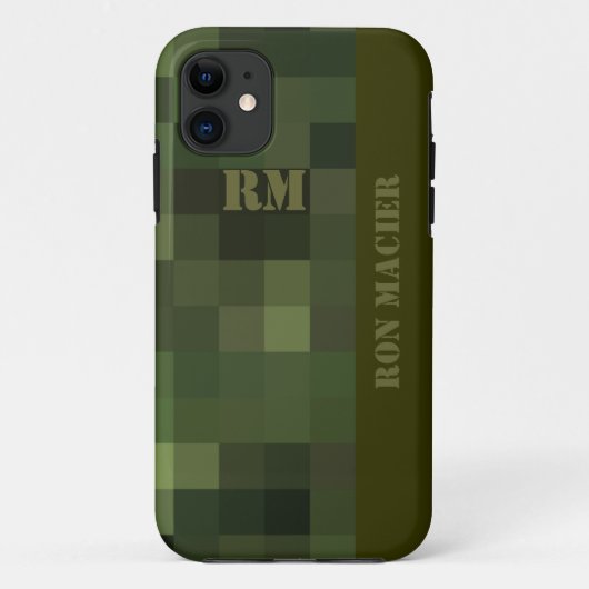 camouflaged checkered green Case-Mate iPhone hülle (Rückseite)