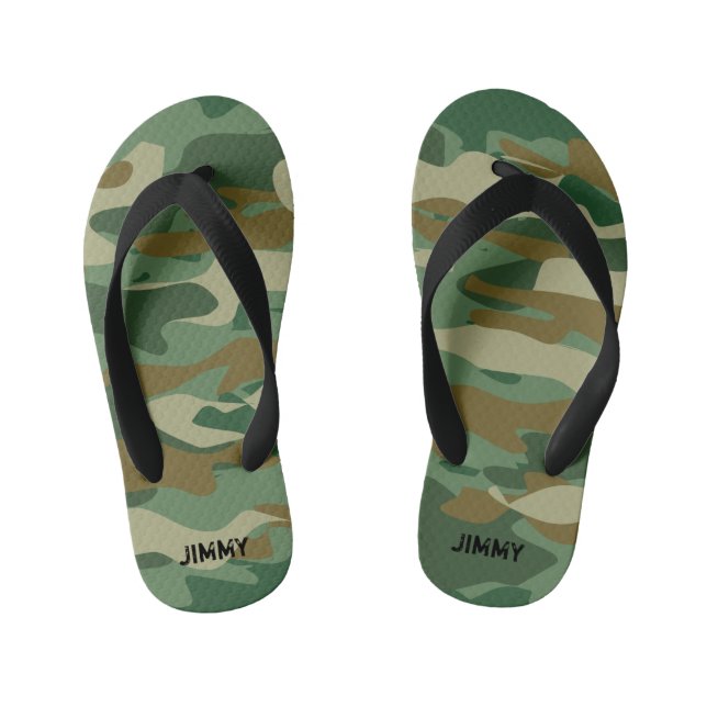 Camouflagen der peronalisierten Armee Flip Flops f Kinderbadesandalen (Fußbett)