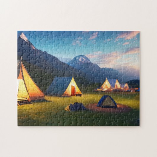 Camp Art Camping Bergsee-Zauber 2 Foto Ristorante  Puzzle (Horizontal)