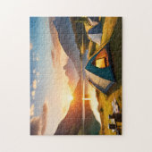 Camp Art Sunset Campingplatz Foto Puzzles Internet (Vertikal)