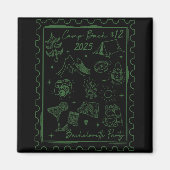 Camp Bach 2025 Team Bride Retro Camping Bacheloret Magnet (Vorne)