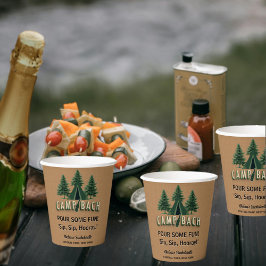 Camp Bach Bachelorette Rustikales Zelt Party Custo Pappbecher