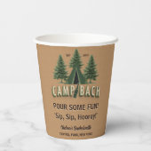 Camp Bach Bachelorette Rustikales Zelt Party Custo Pappbecher (Rückseite)
