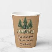 Camp Bach Bachelorette Rustikales Zelt Party Custo Pappbecher (Vorderseite)