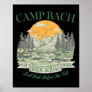 Camp Bach Braut Squad Retro Camping Junggesellinne Poster